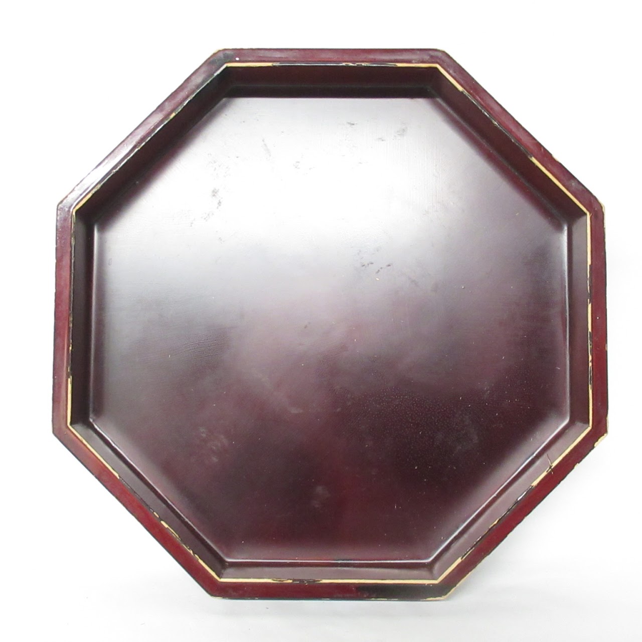 Chinese Wood & Mother Of Pearl Octagonal Box