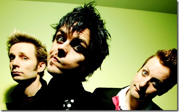 UNITED KINGDOM - JANUARY 01:  Photo of Billie Joe ARMSTRONG and GREEN DAY and Tre COOL and Mike DIRNT; L-R. Mike Dirnt, Billie Joe Armstrong, Tre Cool  (Photo by Nigel Crane/Redferns)