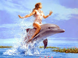 Girl Riding The Dolphin