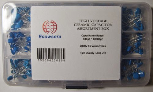  15 Value/Type 300 pcs High Voltage Ceramic Capacitor Assortment Box Kit 2Kv 2000V 100pf ~ 10000pf