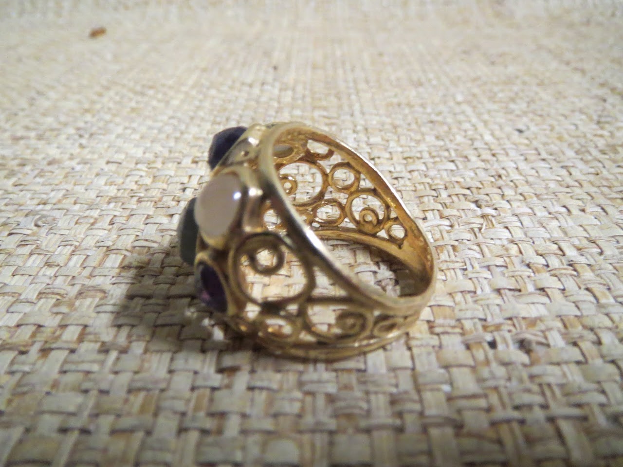 Gold-Plated Ring with Stones