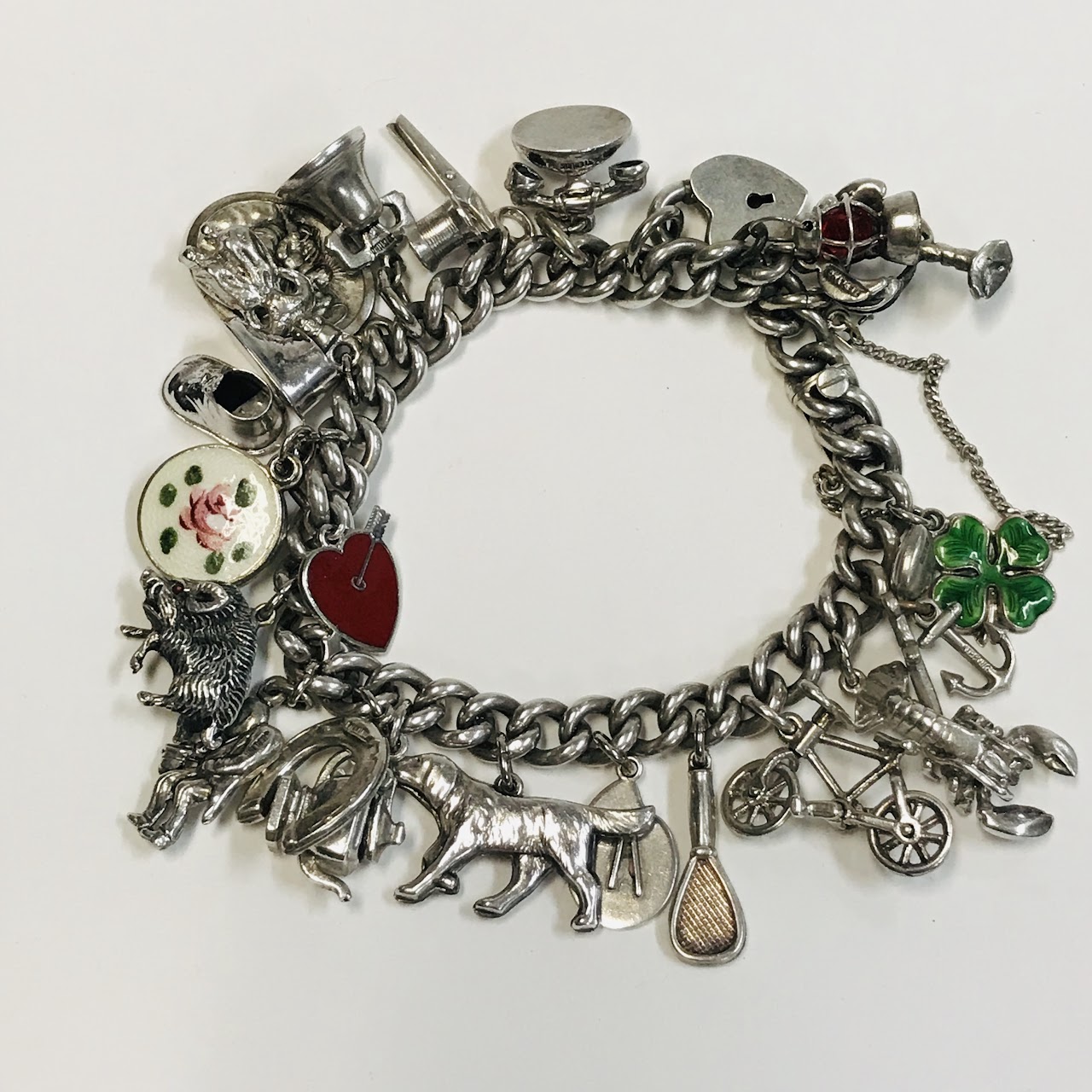 800 Silver and Sterling Silver Charm Bracelet 2