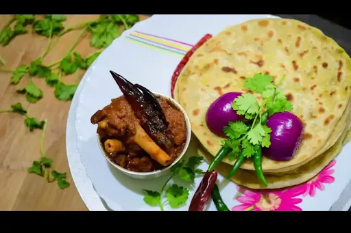 4 Paratha With Mutton Kosha [2 Pieces] And Misti