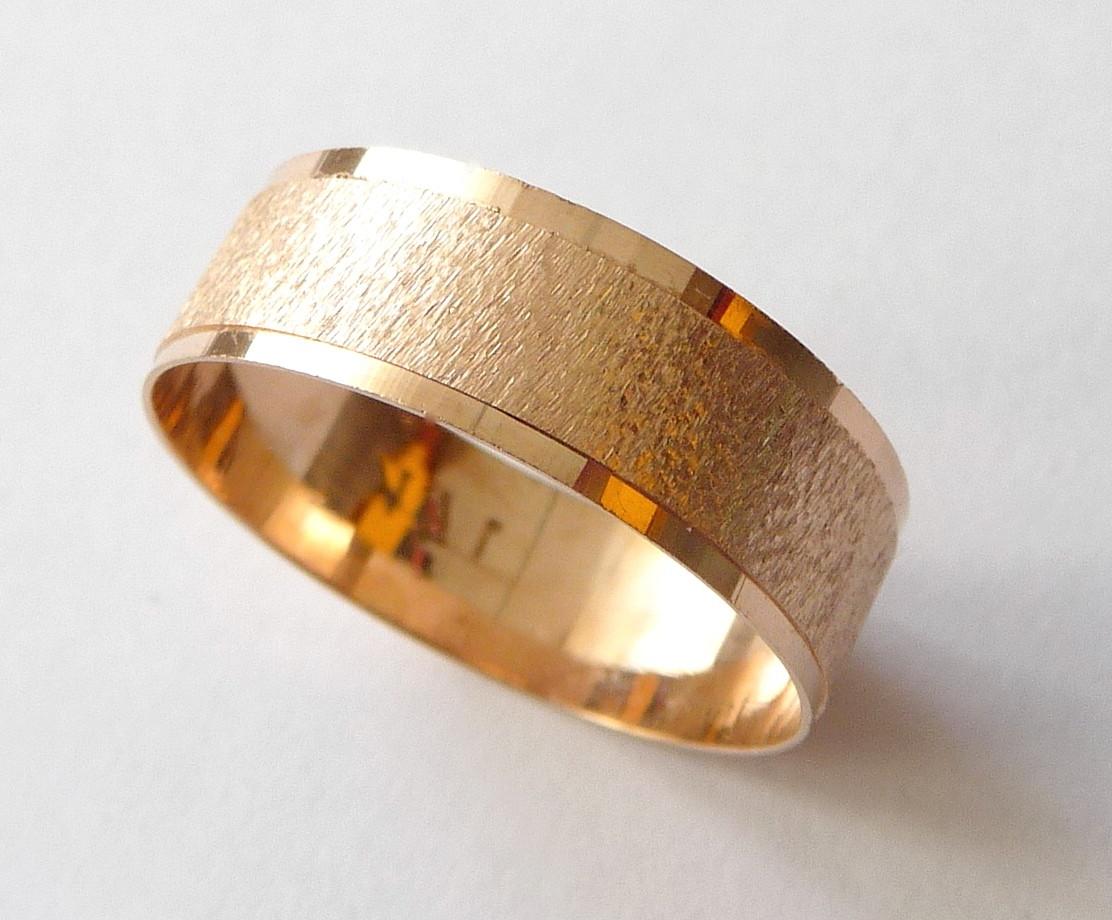 Rose gold wedding band men and