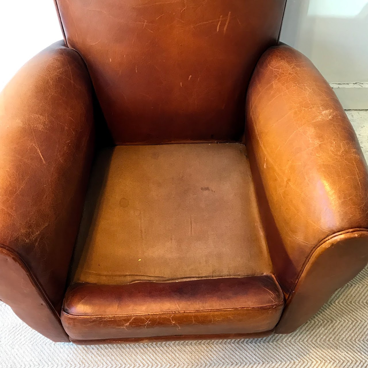 Art Deco Leather Club Chair