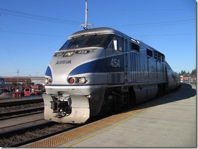 IMG_5121 Amtrak F59PHI #454 in Vancouver, Washington on January 17, 2009