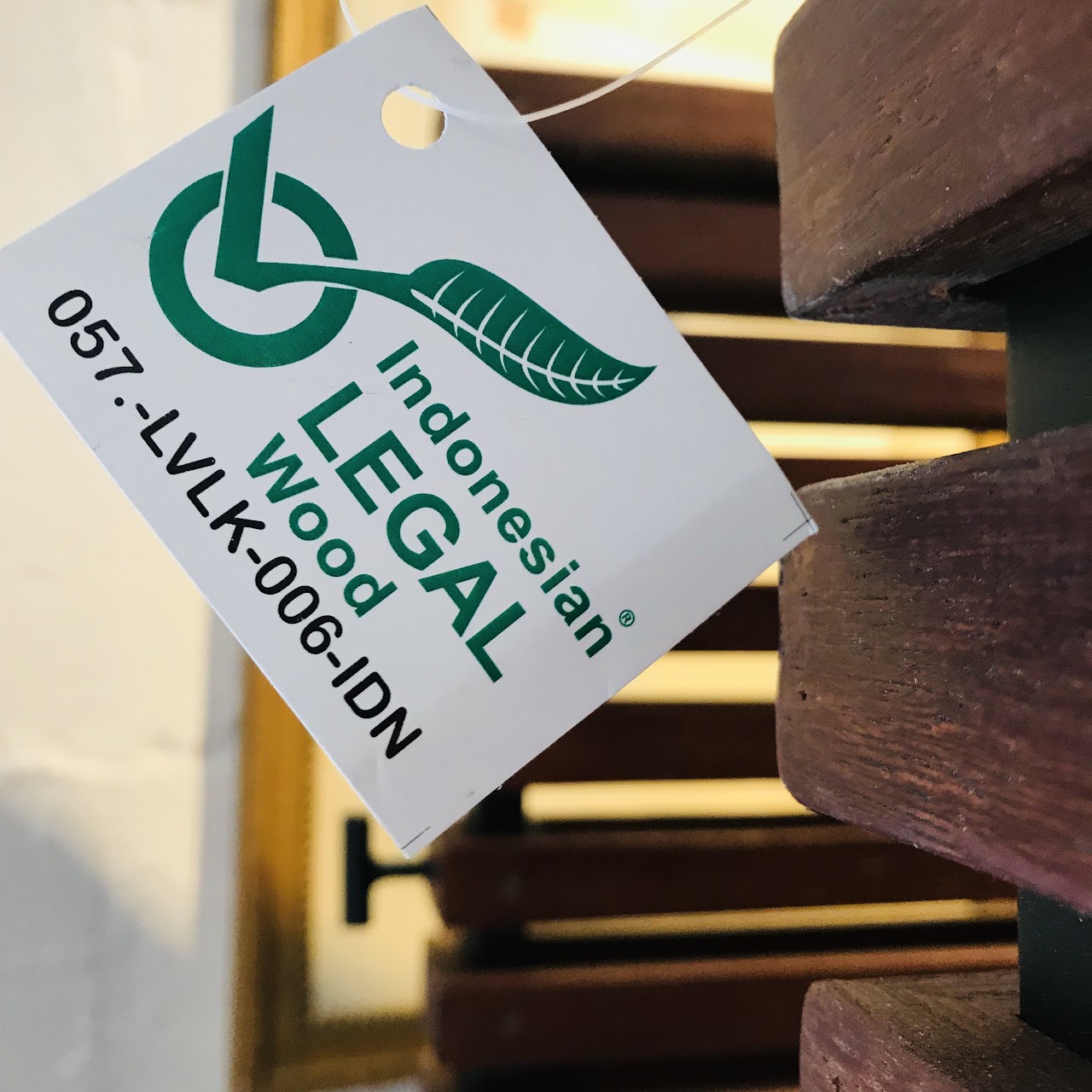 Teak Free-Standing Slat Wall Pair