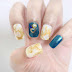 Golden Marble Water Decal Nail Art with Gel Polish