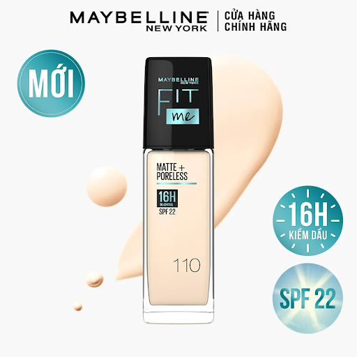 Kem Nền Mịn Nhẹ Kiềm Dầu Fit Me Maybelline Matte Poreless Foundation SPF 110 30ml