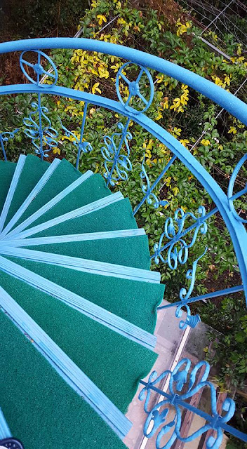 The spiral staircase that led to the guestrooms