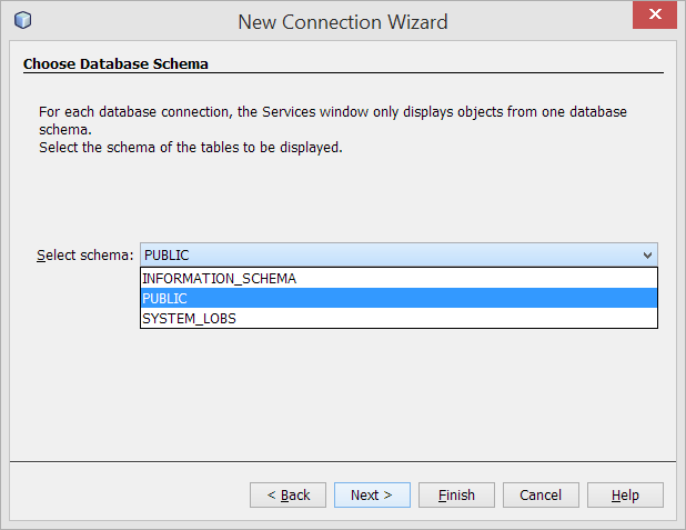 seleccionar schema data base