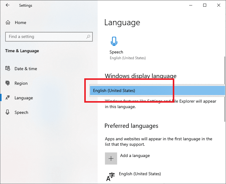 言語設定での英語（米国）。 |  WindowsUpdateエラー0x80070005を修正