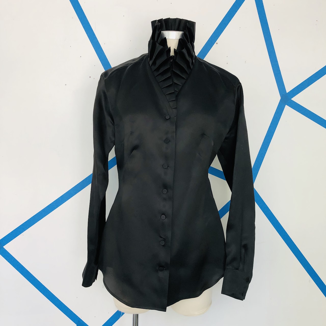 Givenchy Couture Black Silk Blouse