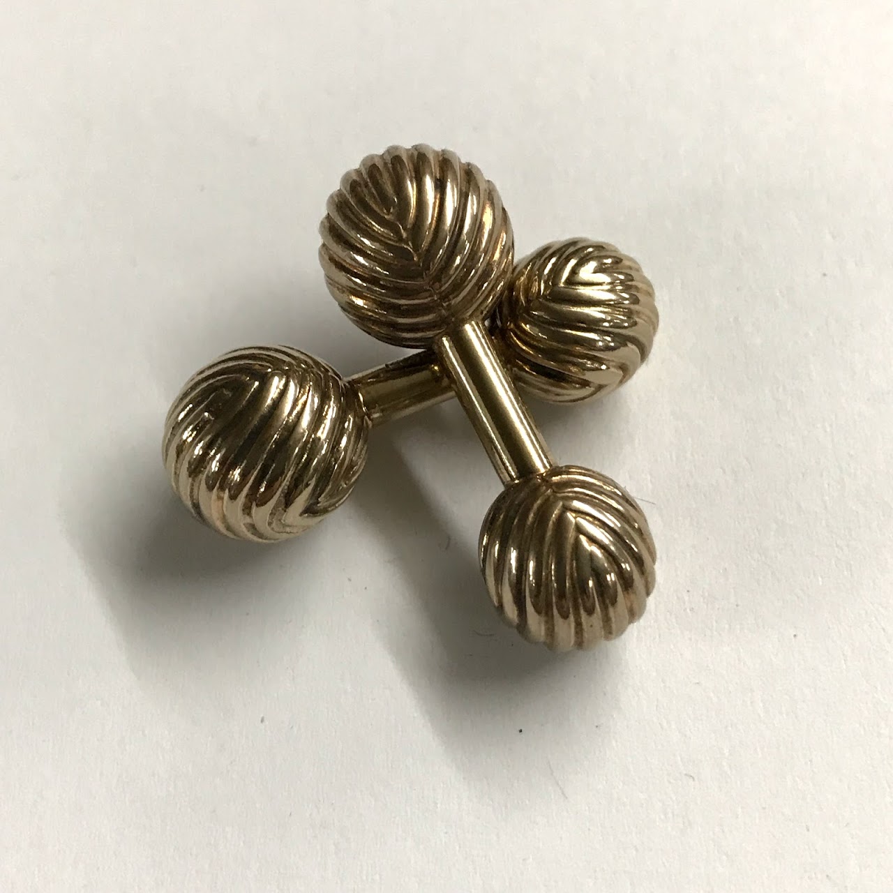 14K Gold Barbell Cufflinks