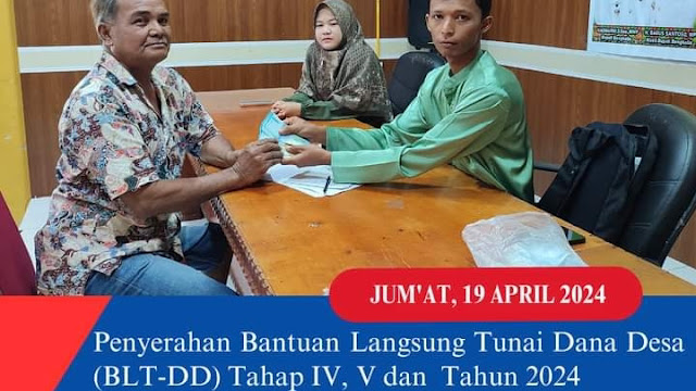 Pemerintah Desa Sungai Meranti  Salurkan Bantuan BLT (DD) Kepada 31 Penerima Keluarga Manfaat (KPM)