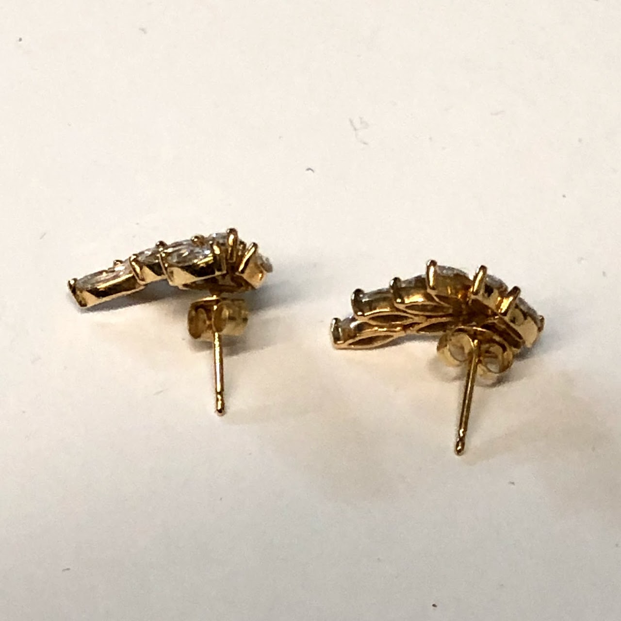 14K Gold & CZ Earrings