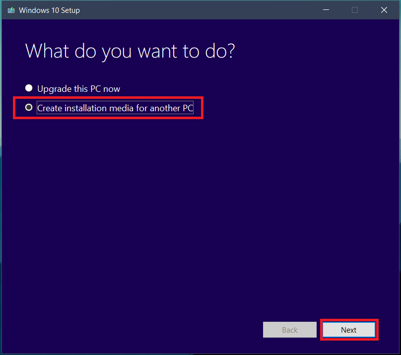 appuyez sur créer un support d'installation pour un autre PC |  Télécharger Windows 10 gratuitement