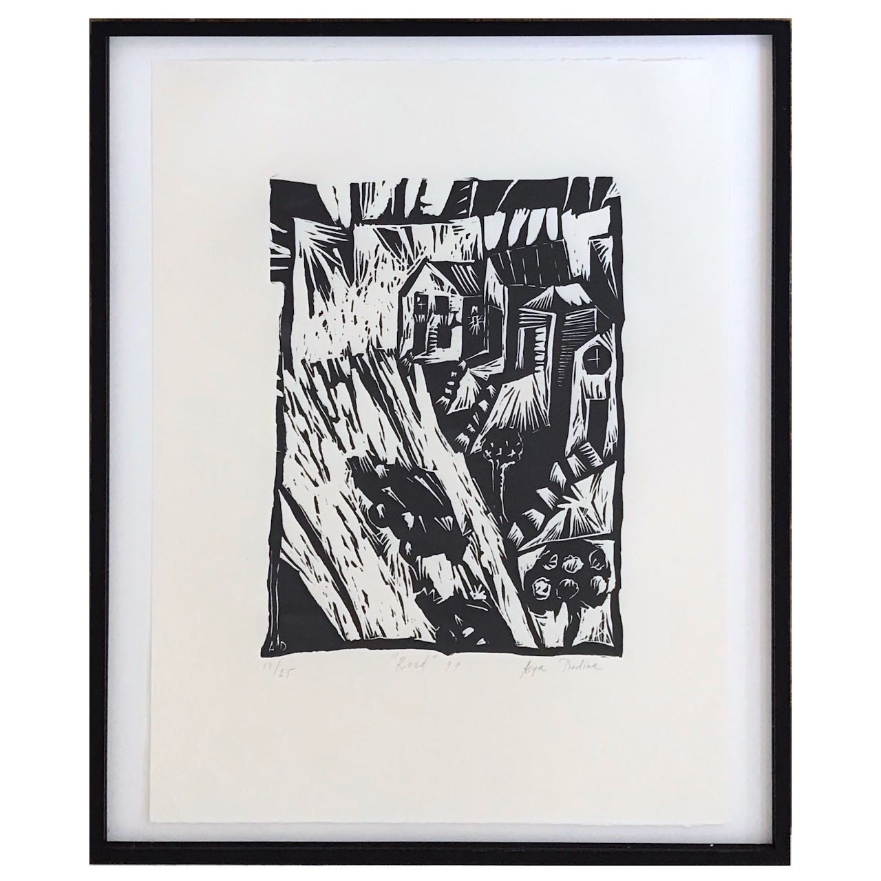 Asya Dodina Signed Linocut