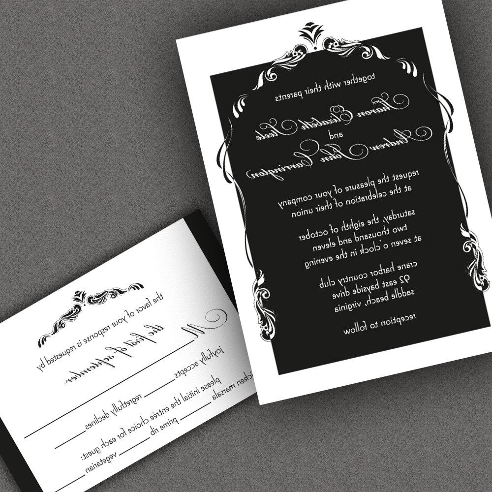 Black and White Wedding Invite Vintage Art Nouveau. From ALookOfLove