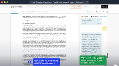 Highlight terms in a research paper to get explanations from AI assistant