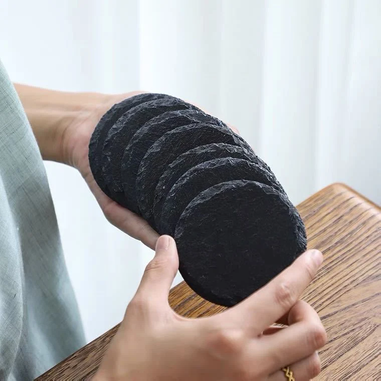 Natural Rock Coaster Teacup Mat, protect your surfaces with style and add a rustic touch to your home, perfect for hot a