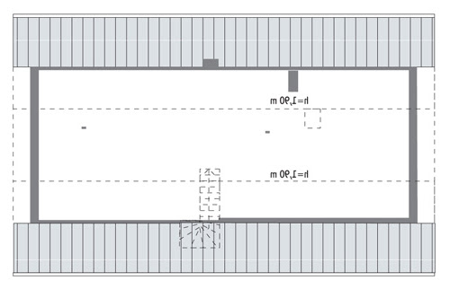 Lubiany - wariant I - C281a - Rzut poddasza do indywidualnej adaptacji (60,2 m2 powierzchni użytkowej)