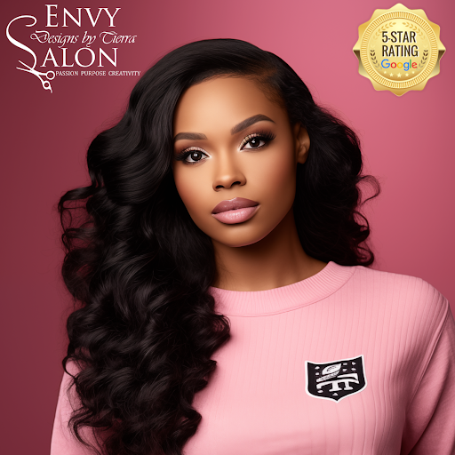 Envy Salon "Designs By Tierra" Fishers Hair Extensions Studio logo