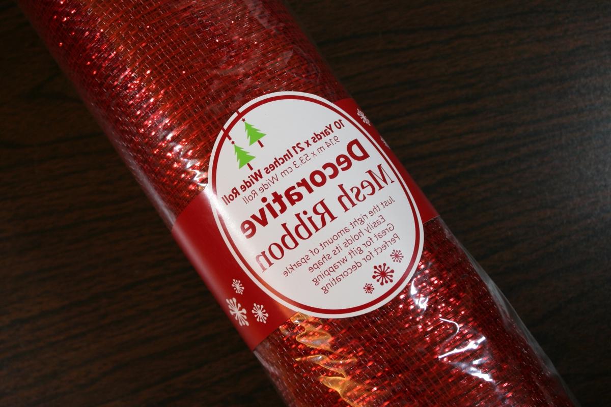 sparkly, red, mesh ribbon.