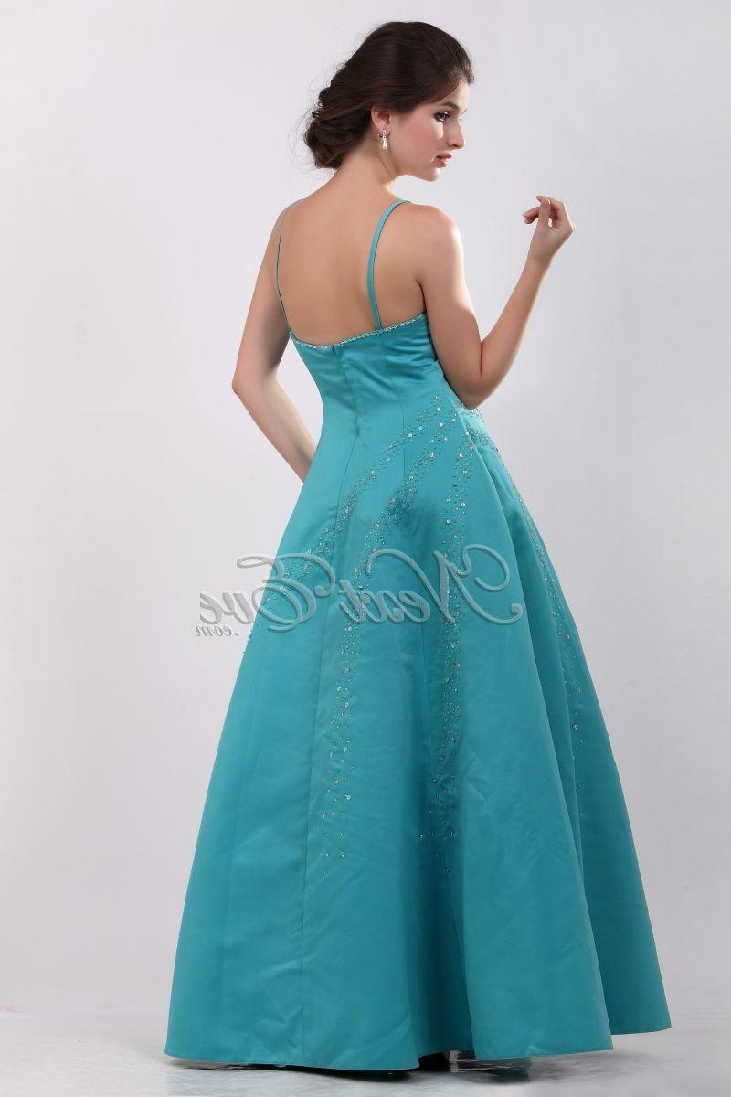 Teal blue ball gown evening