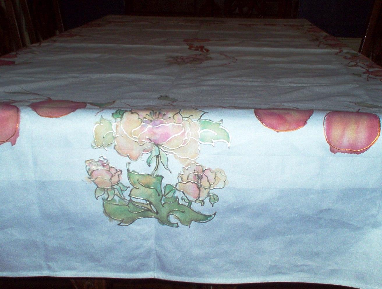 Tablecloth -Pink and Beige