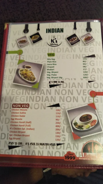 K's Kitchen menu 