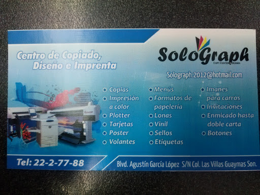 Solograph, Guaymas - Hermosillo 1206, Las Delicias, 85427 Heroica Guaymas, Son., México, Imprenta | SON