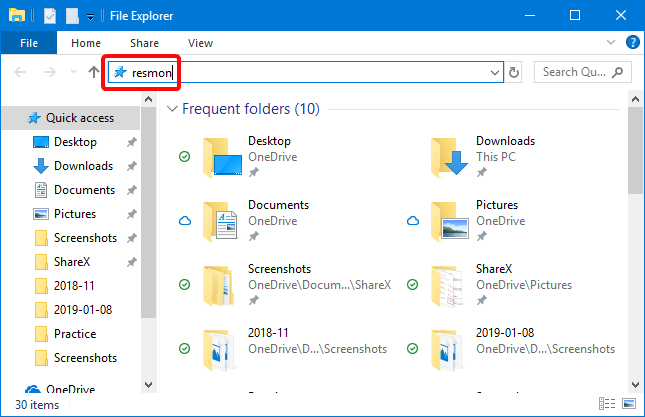 Bắt đầu giám sát tài nguyên trong File Explorer