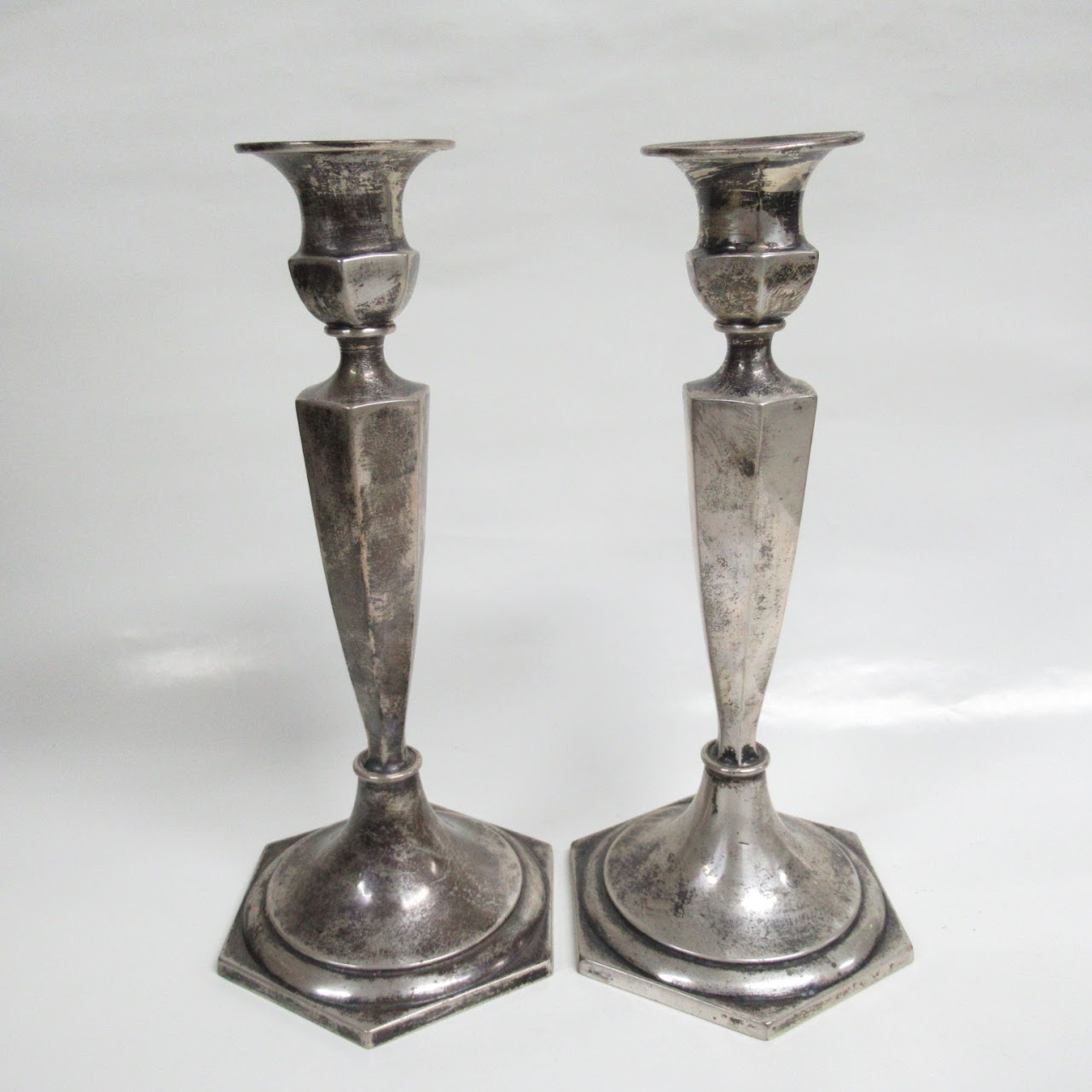 Sterling Silver 9.5" J. Caldwell & Co. Candlestick Pair