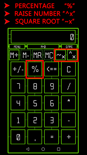 Screenshot CALCULATOR - Green Alien