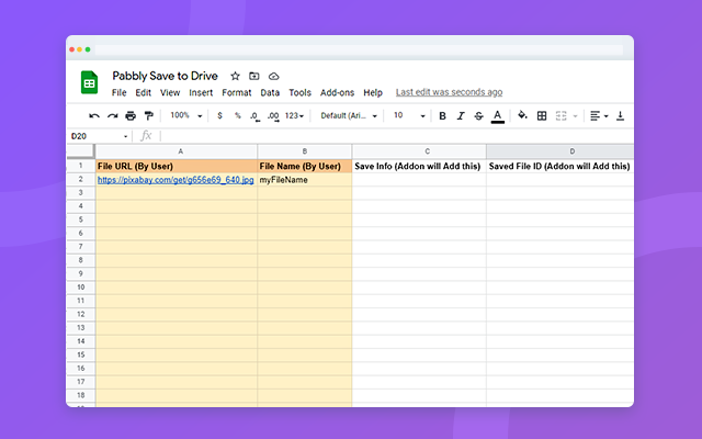 Screenshot of Pabbly Save to Drive