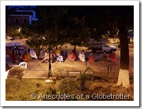 People dancing in square