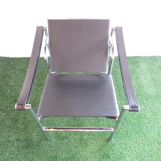 Modern Leather and Chrome Armchair