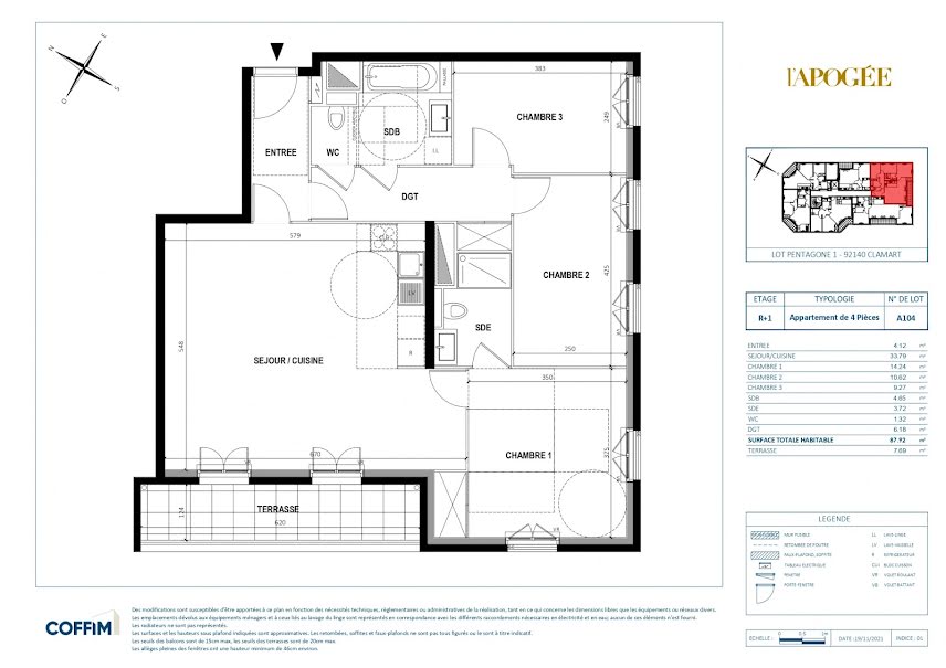 Vente appartement 4 pièces 87.92 m² à Clamart (92140), 534 000 €