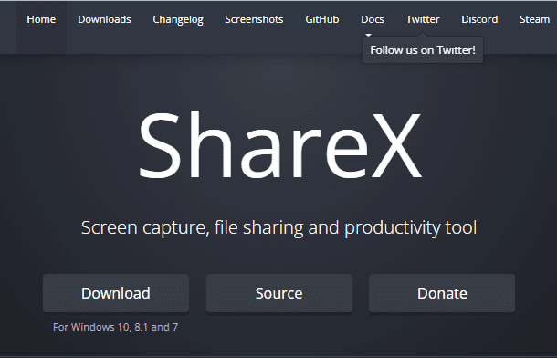 เว็บไซต์อย่างเป็นทางการสำหรับ ShareX  สุดยอดโปรแกรมบันทึกหน้าจอฟรีสำหรับพีซี