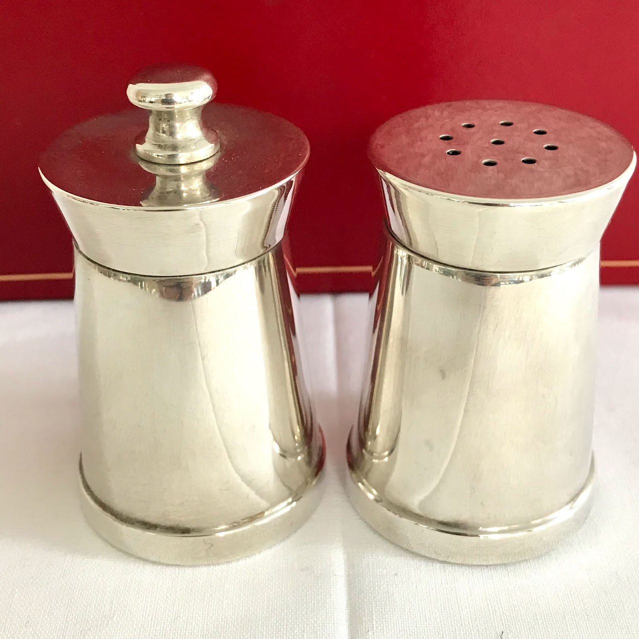 Cartier Sterling Silver Salt Shaker & Pepper Grinder Pair