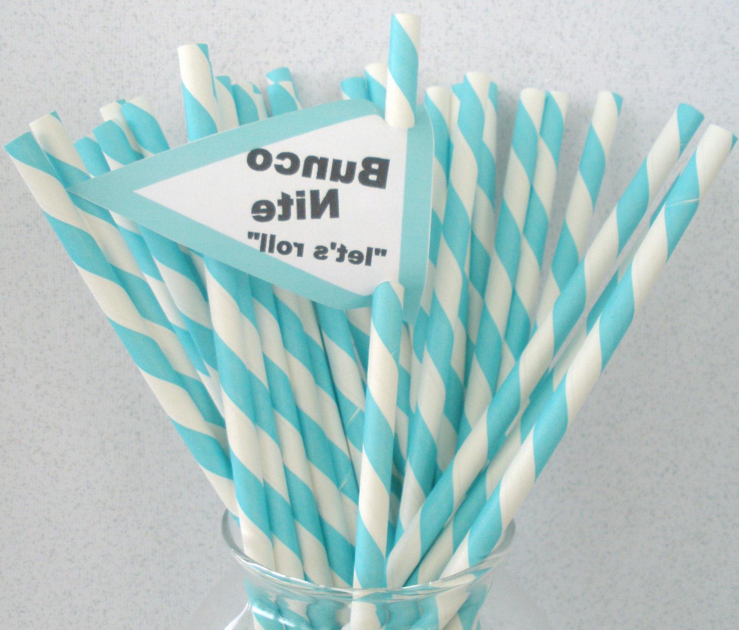 30 Aqua Turquoise Stripe Paper