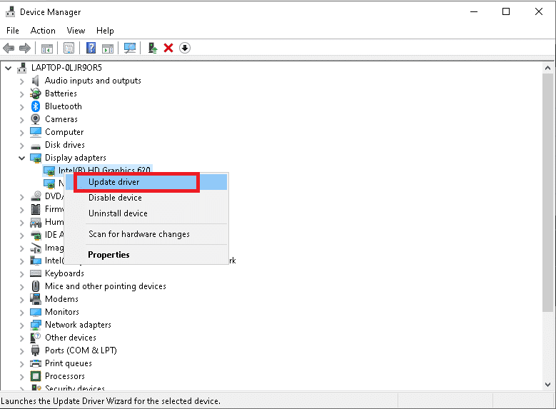 klik met de rechtermuisknop op het stuurprogramma en selecteer Stuurprogramma bijwerken