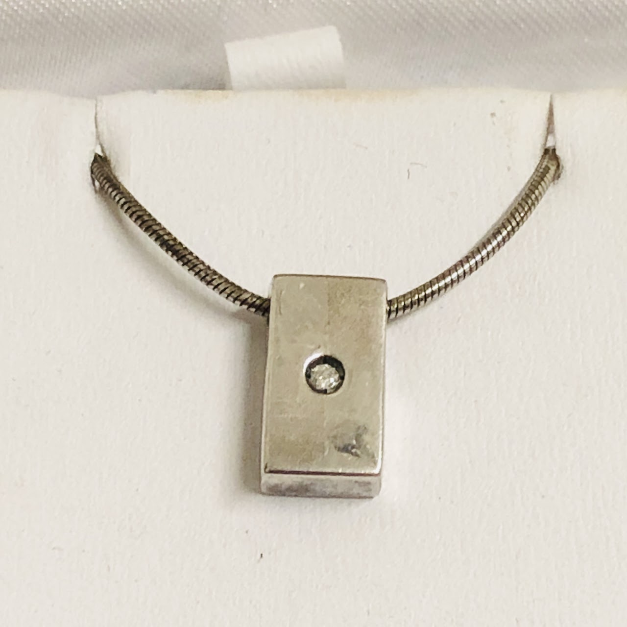 Sterling Silver and Diamond Pendant Necklace