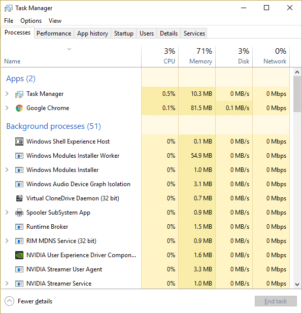 Naciśnij Ctrl + Shift + Esc, aby otworzyć Menedżera zadań