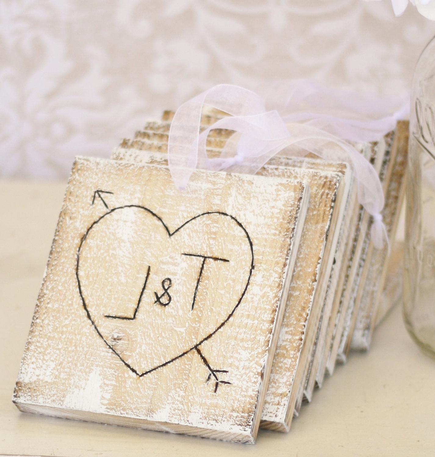 Personalized Wedding Centerpiece Charms Rustic Shabby Chic Vintage Decor SET