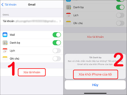 Xóa tài khoản Google khỏi iPhone