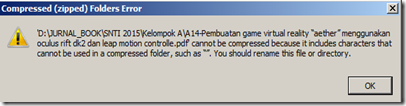 tidak dapat compress file