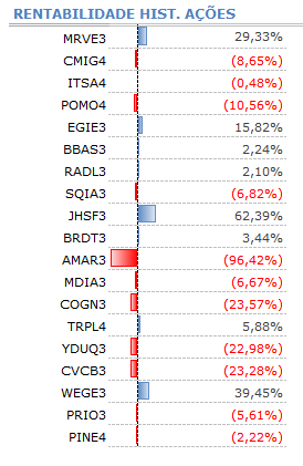 Gráfico 6 - Rentabilidade das Ações