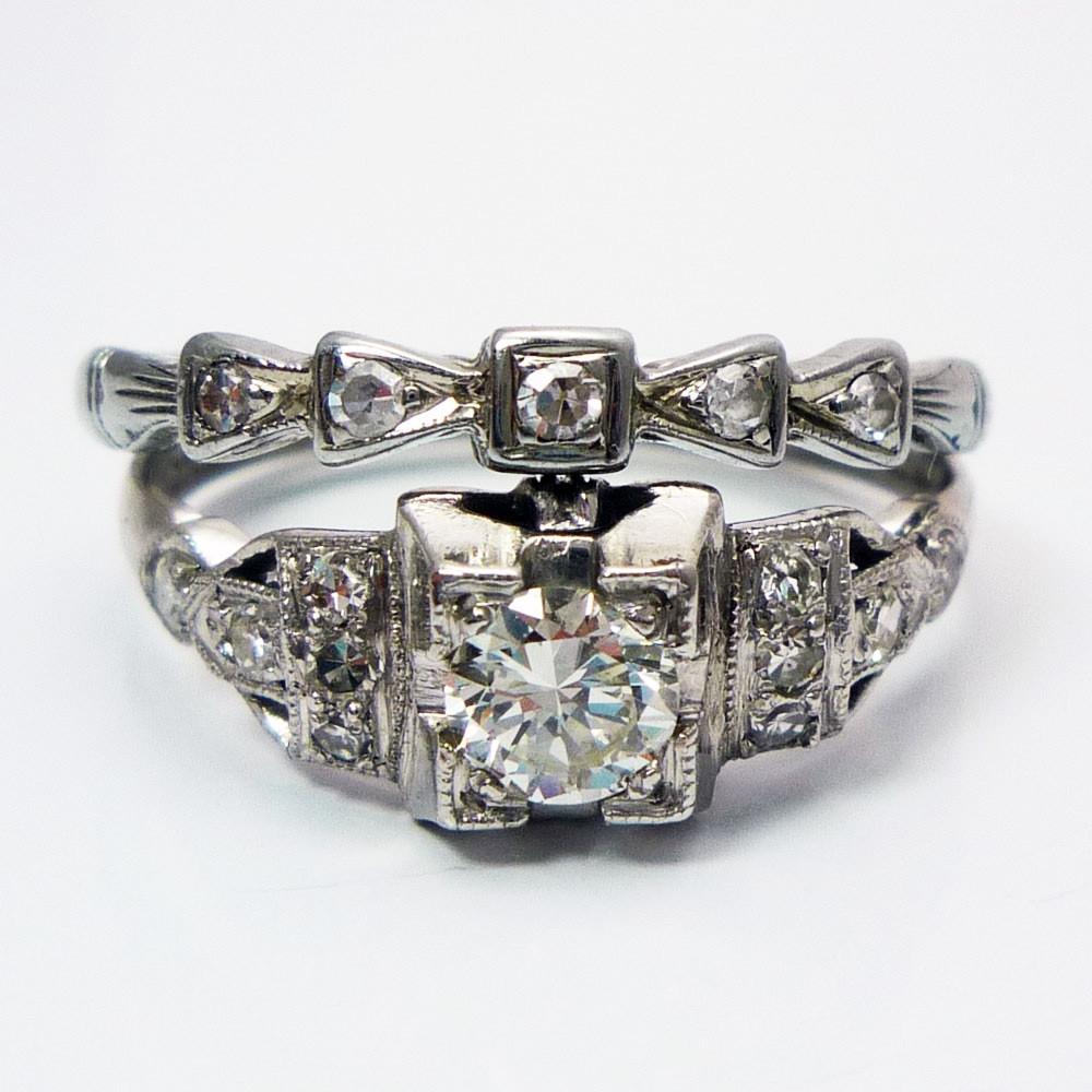 SALE - Platinum 18k Antique